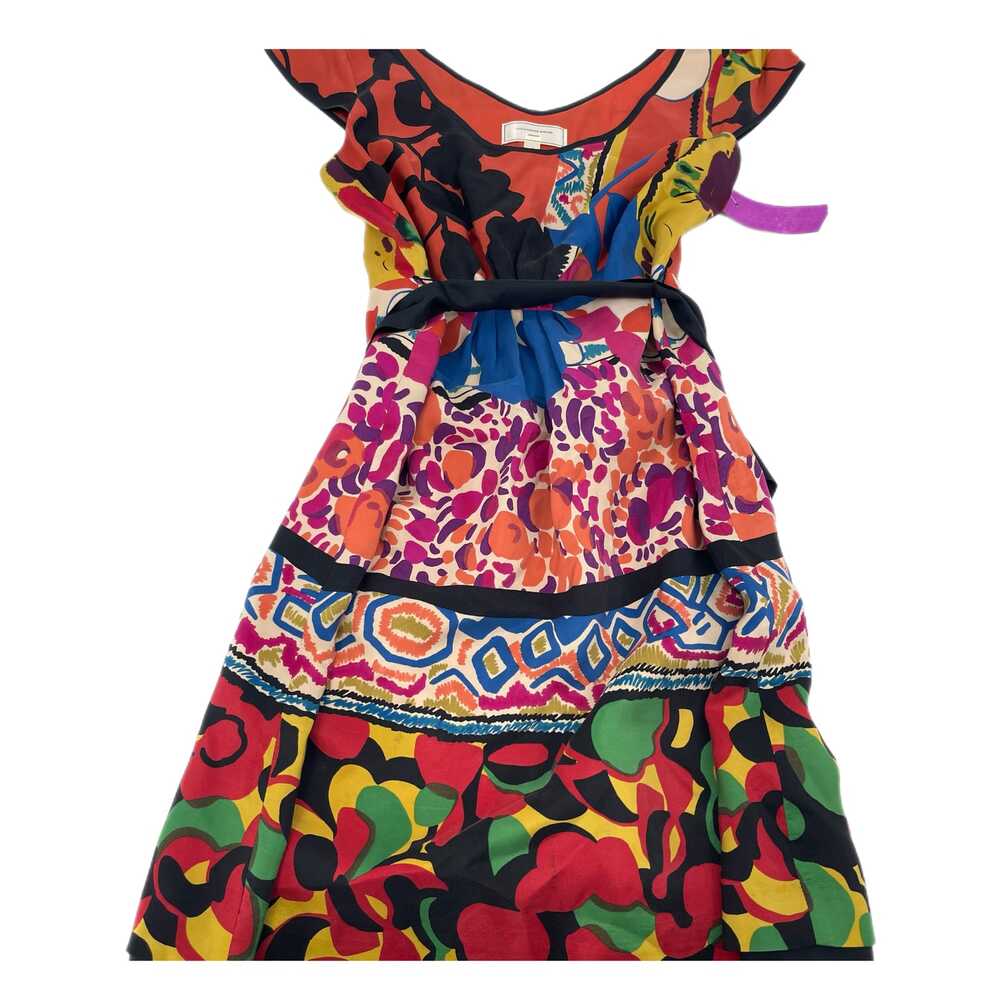 Vibrant Orange & Black Pullover Mini Dress | Fun Print Design
